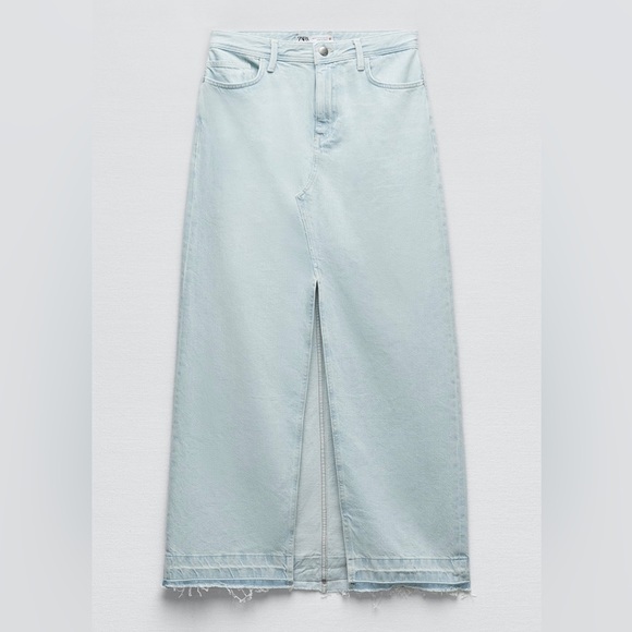 Zara Dresses & Skirts - 🦋NWT ZARA SLIT DENIM MIDI SKIRT SIZE XS